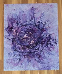 lot 380R image: LL  - Original Abstract Purple Painting by Fred Blumenthal