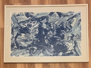 lot 421R image: LL  - A View from Space Original Abstract Painting by Fred Blumenthal
