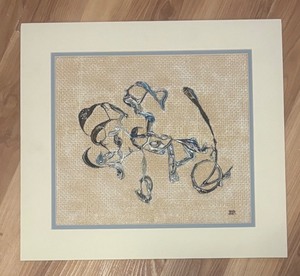 lot 422R image: LL  - Fred Blumenthal Original Abstract Painting on Woven Paper
