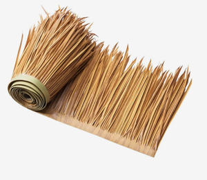 lot 201 image: VEVOR Artificial Thatch Grass Roof, 1.6 x 16.4 ft Mexican Style Tiki Bar Hut Skirt Thatch Roofing Roll, Waterproof & Fire-Resistant, Palapa Duck Blind Grass for Patio Pool Beach Hawaiian Party Dcor