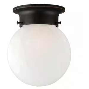lot 217 image: Design House Millbridge 1-Light Oil Rubbed Bronze Ceiling Semi Flush Mount Light Fixture (6.8 inches H x 6 inches W x 6 inches D)