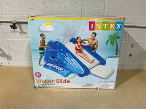 lot 231 image: INTEX Kool Splash Inflatable Water Slide Play Center with Sprayer