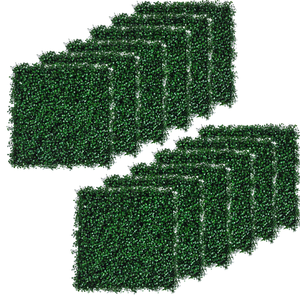 lot 109 image: Outsunny 12PCs Grass Wall Panels, 20 x 20 Artificial Grass Wall Decor, Greenery Backdrop Panels Wall for Outdoor, Indoor, Garden, Fence, Backyard, Dark Green