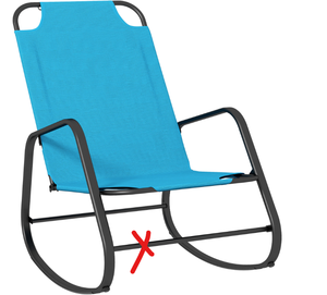 lot 111 image: Outsunny Garden Rocking Chair Outdoor Indoor for Patio, Balcony, Porch, Light Blue (Maybe Missing Hardware. Missing Foot Rest Bar, See Photo)