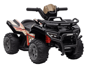 lot 258 image: Aosom Kids ATV Four Wheeler Ride on Car, Motorized Quad, 6V Battery Powered Electric Quad with Songs for 18-36 Months, Black