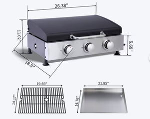 lot 8 image: Dexmalle 3 BURNER GAS GRILL