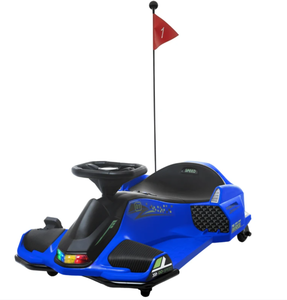 lot 73 image: Aosom 12V Electric Drifting Go Kart w Slow Start, Music, Lights, Blue