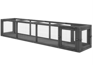 lot 75 image: PawHut Wooden Cat Run with Weather Protection, Connecting Inside and Outside, 79L x 15W x 15H, Dark Gray