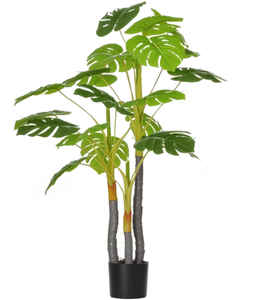lot 123 image: HOMCOM 4FT Artificial Monstera Tree, Faux Decorative Plant in Nursery Pot for Indoor or Dcor
