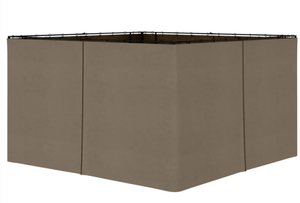 lot 404 image: Outsunny 9.84 x 11.8 Gazebo Sidewall Set with HooksC-Rings, Brown (Only Side Walls & Rings)