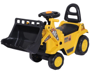 lot 405 image: HOMCOM 3 in 1 Ride On Toy Bulldozer Digger Tractor Pulling Cart Pretend Play Construction Truck