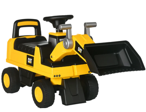 lot 408 image: Aosom Caterpillar CAT Licensed Kids Ride on Excavator No Power Construction Vehicles with Manual Shovel, Horn, Hidden Storage (Missing Part 4 In Manual)
