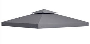 lot 409 image: Outsunny Gazebo Replacement Canopy for Model 01 -0153, 2-Tier Top Cover for 9.8 x 9.8 Gazebo, Charcoal (TOPCOVER ONLY)