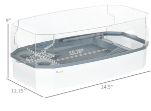 lot 133 image: PawHut Turtle Tank Kit, Turtle Aquarium with Basking Platform, Water Pump, Filter Layer Design, Full View Visually Reptile Habitat, Easy to Clean and Change Water, Multi Functional Area
