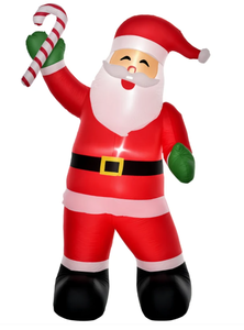 lot 143 image: HOMCOM 8 Christmas Inflatable Santa Claus with Candy Cane, Outdoor Blow-Up Yard Decoration with LED Lights Display