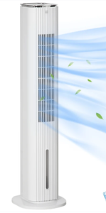 lot 328 image: HOMCOM 42 3-In-1 Evaporative Air Cooler with Water Tank, Ice Cooling Fan with Humidifier, 52° Oscillating Portable Swamp Cooler for Home Office, 3 Modes, 3 Speeds, 12H Timer, Remote, White