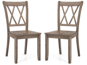 lot 342 image: GOFLAME Wooden Dining Chairs Set of 2, Mid Century Farmhouse Kitchen Side Chairs with Ergonomic Seat & High Backrest, Armless Dinette Chairs with Rubber Wood Frame for Dining Room Living Room, Brown