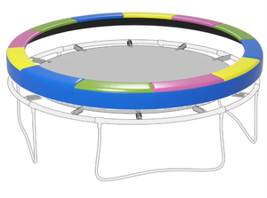 lot 347 image: Soozier 14FT Trampoline Spring Cover, Safety Trampoline Pad Replacement, Waterproof and Tear Resistant, All Weather Trampoline Accessories, Multi Color