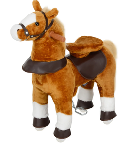 lot 364 image: Qaba Ride on Horse, Walking Horse Toy, Kids Riding Pony w Wheels & Neighing Sounds for 3-5 Years, up to 132 Pounds