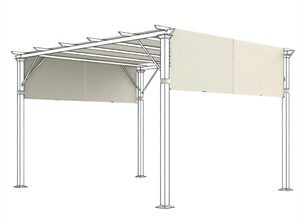 lot 391 image: Outsunny 2 Pcs Pergola Replacement Canopy, UV Protection Pergola Shade Cover, Easy to Install, for 10 x 10ft Pergola, Cream White (Cover Only)