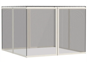 lot 392 image: Outsunny Universal Replacement Mesh Sidewall Netting for 9.84 x 13.1 Gazebos and Canopy Tents with Zippers, (Sidewall Only) White
