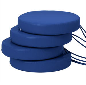 lot 426 image: Outsunny Patio Chair Cushions Set of 4 Round Seat Cushions for Dining Bistro Chairs Machine Washable, 15 x 15 x 3, Navy Blue