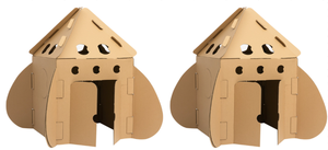 lot 449 image: LOT OF 2 iBonny DIY Toys Big Cardboard Rocket Paper Ship Playhouse Indoor Playhouse Cardboard Houses for Kids