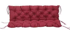 lot 462 image: Outsunny 59 x 38 Tufted Bench Cushion for Outdoor Furniture, 3-Seater Replacement for Swing Chair, Patio SofaCouch, Wine Red (Transit Damage Has Black Writing On One Side)
