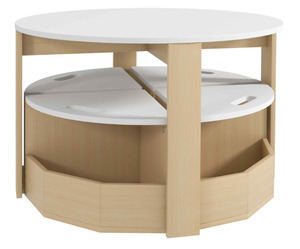 lot 473 image: Qaba 5 Piece Kids Table and Chairs Set with Storage for Art, Craft, Drawing, Playroom, Classroom, Nursery, White