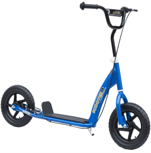 lot 474 image: HOMCOM Kick Scooter for Kids 5-12 Years Old with Adjustable Height Handlebar, Non-slip Footplate, Big Wheels, Rear Brake, Blue