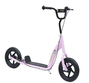 lot 475 image: HOMCOM Kick Scooter for Kids 5-12 Years Old with Adjustable Height Handlebar, Non-slip Footplate, Big Wheels, Rear Brake, Pink