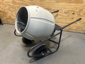 lot 23 image: Klutch Electric Cement Mixer, 3.5 Cu. Ft. Poly Drum, 12 HP, 120V Electric Motor, 13in. Flat-Free Tires