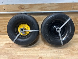 lot 33 image: Klutch Lot of 2- Flat-Free ZTR Mower Tires Assembly, 116.00-5, Smooth Tread MSRP $44.99 ea
