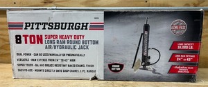 lot 44 image: Pittsburgh 8 Ton Super Heavy Duty Long Ram Round Bottom AirHydraulic Jack