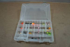 lot 83 image: Tackle Tray with Assorted Ice Fishing Tackle