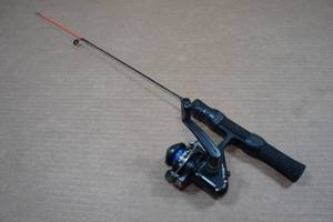 lot 85 image: Graphite Ice Fishing Rod with Red Wolf Reel