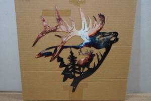 lot 88 image: Laser Cut Colorized Steel Elk