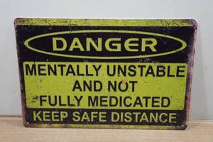 lot 92 image: Novelty Metal Sign - Danger