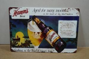 lot 95 image: Novelty Metal Sign - Hamms Beer