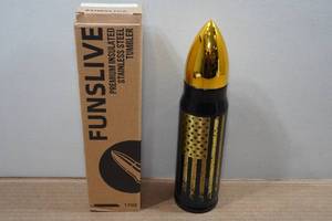 lot 100 image: Hot or Cold Bullet Shaped American Flag Thermos - 17oz