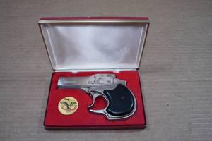 lot 1L image: High Standard .22 Mag Double Barrel Derringer with Case - Nickel Finish