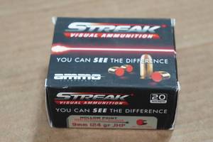 lot 176 image: 20 Ammo Inc Streak 9mm 124 Gr JHP Visual Ammo
