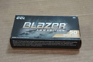lot 178 image: 50 CCI Blazer Brass 9mm Luger 124 Gr FMJ Ammo