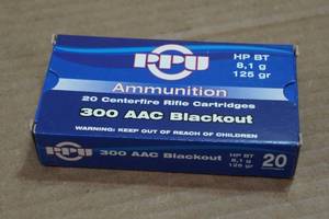 lot 183 image: 20 PPU .300 Blackout 125 Gr HP BT Ammo
