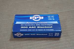 lot 185 image: 20 PPU .300 Blackout 125 Gr HP BT Ammo