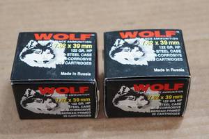 lot 190 image: 40 Wolf 7.62 x 39mm 122 Gr HP Steel Case Ammo