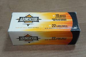 lot 210 image: 500 Armscor .22 LR 36 Gr HP Ammo
