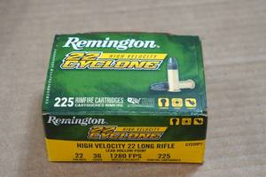 lot 217 image: 225 Remington 22 Cyclone .22 LR 36 Gr Lead HP Ammo