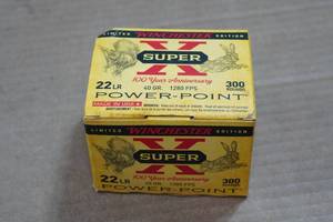 lot 218 image: 300 Winchester Super-X Power Point .22 LR 40 GR SP Ammo