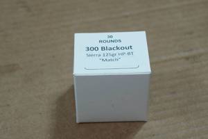 lot 224 image: 30 .300 Blackout 125 Gr Sierra HP-BT Match Ammo